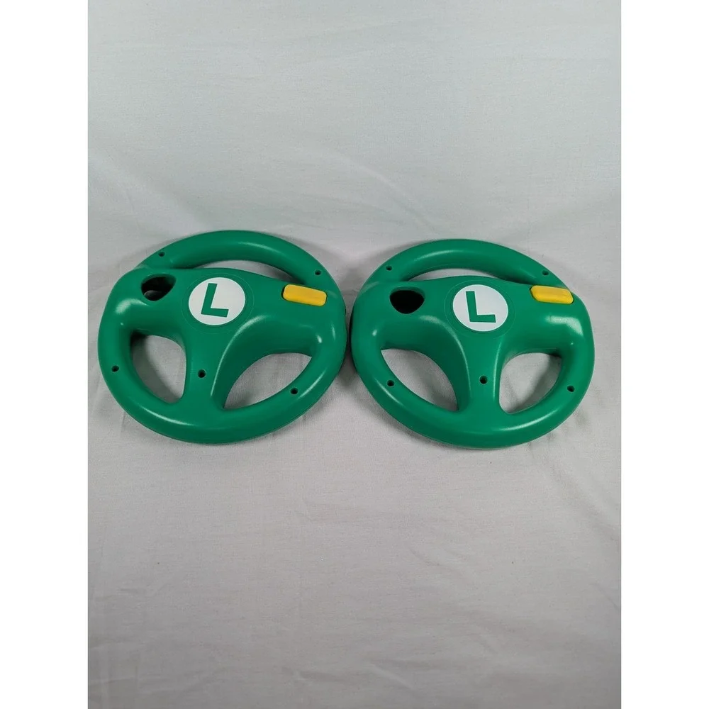 OFFICIAL NINTENDO WII STEERING RACING WHEEL SET 2 LUIGI Green